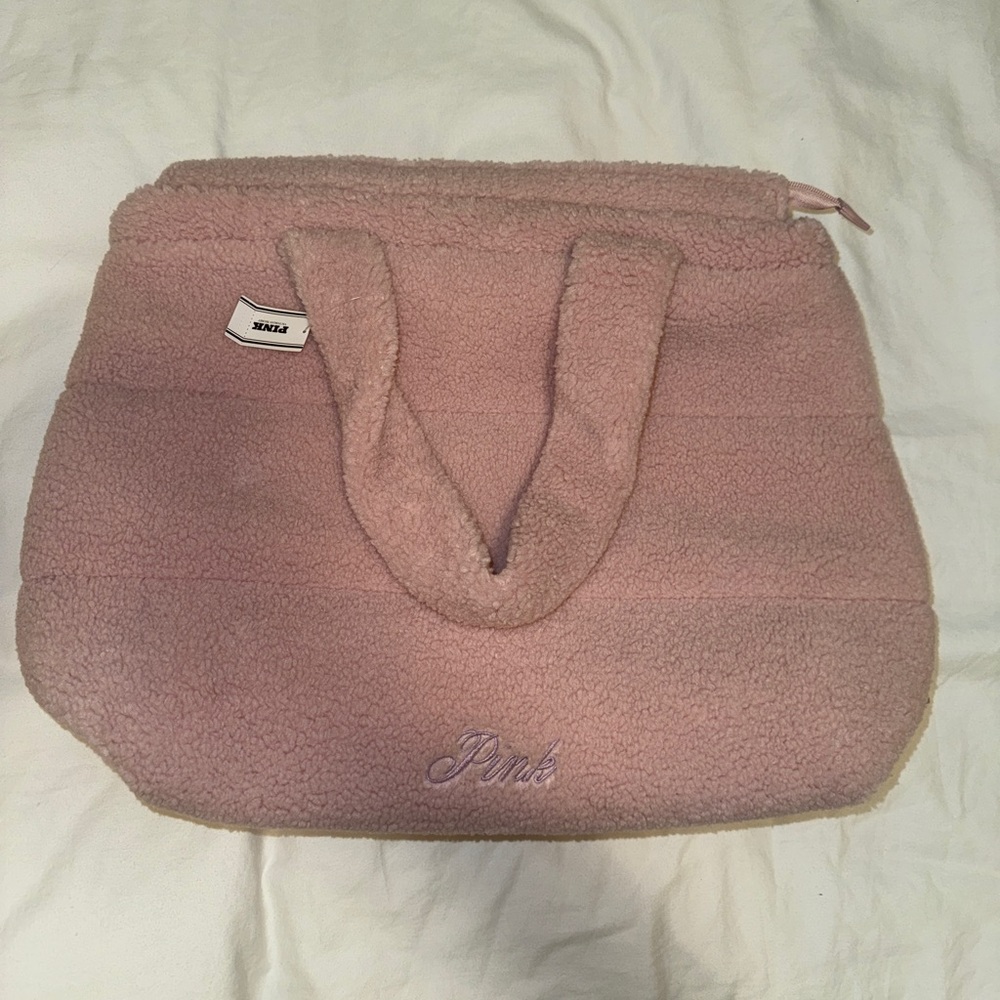 PINK Teddy Plush Tote